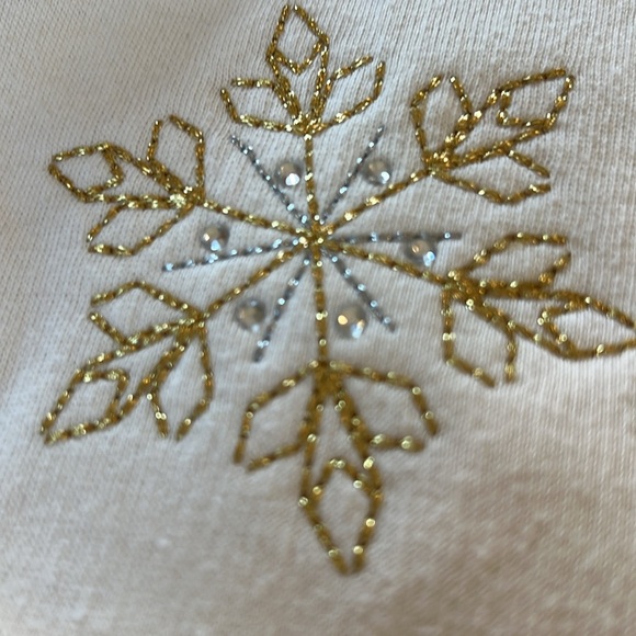 Breckenridge Woman’s L Sweatshirt Cardingan Pearl Snap Winter White Snowmen - Picture 13 of 13
